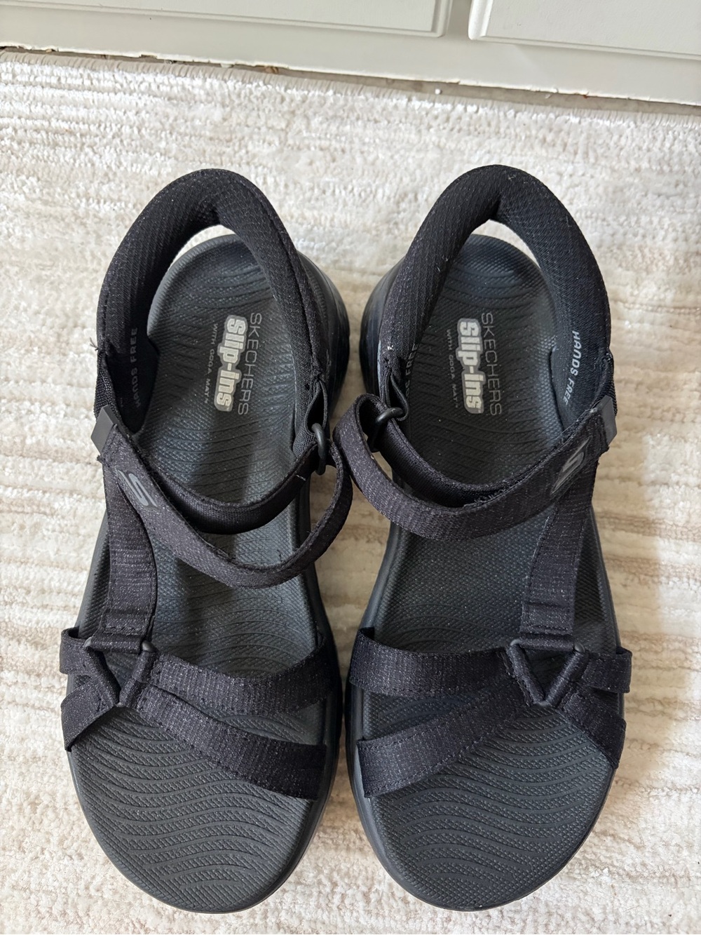 Skechers Black Go Walk Slip-in Sandals